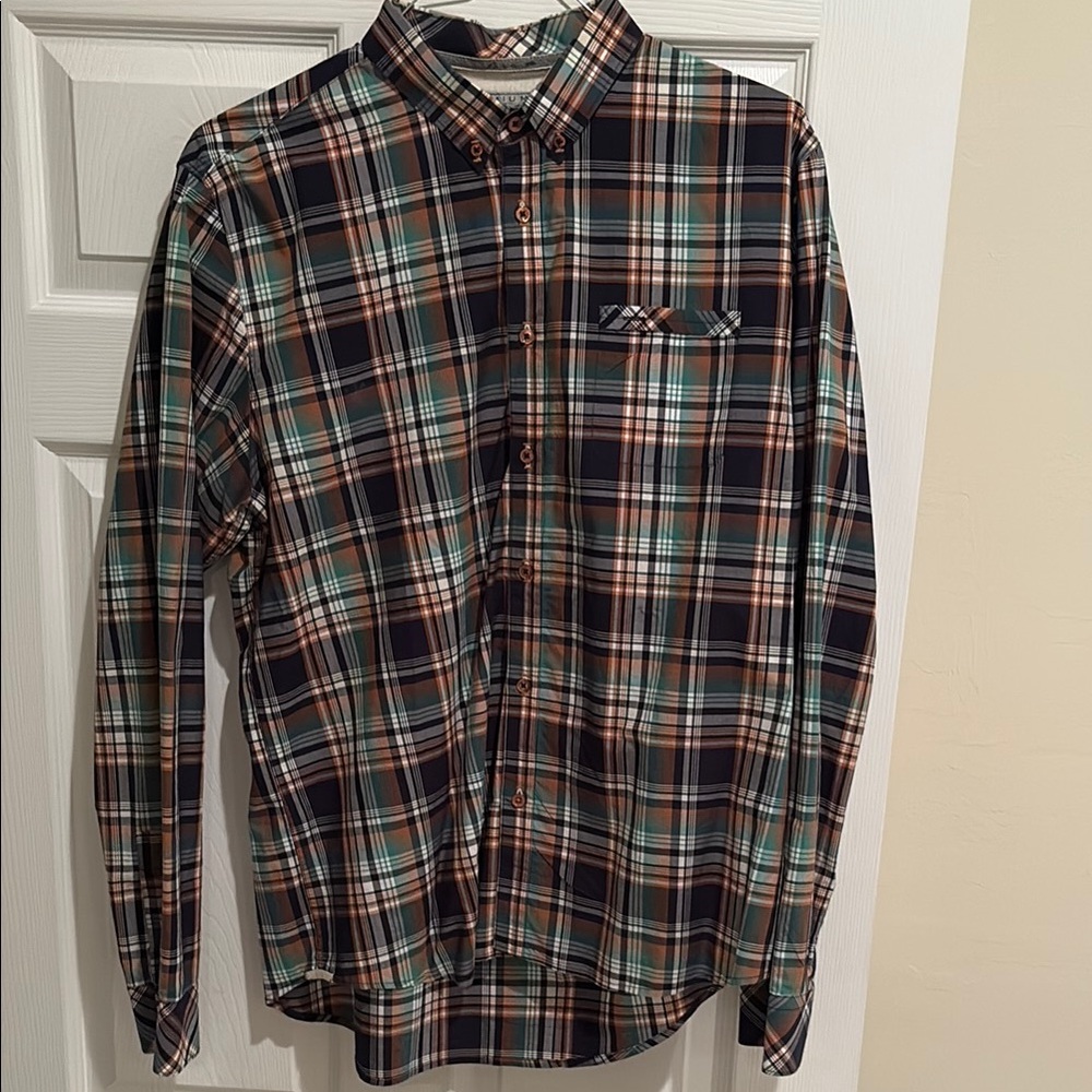 7 Diamonds Black and White Casual Button Down Shirt
